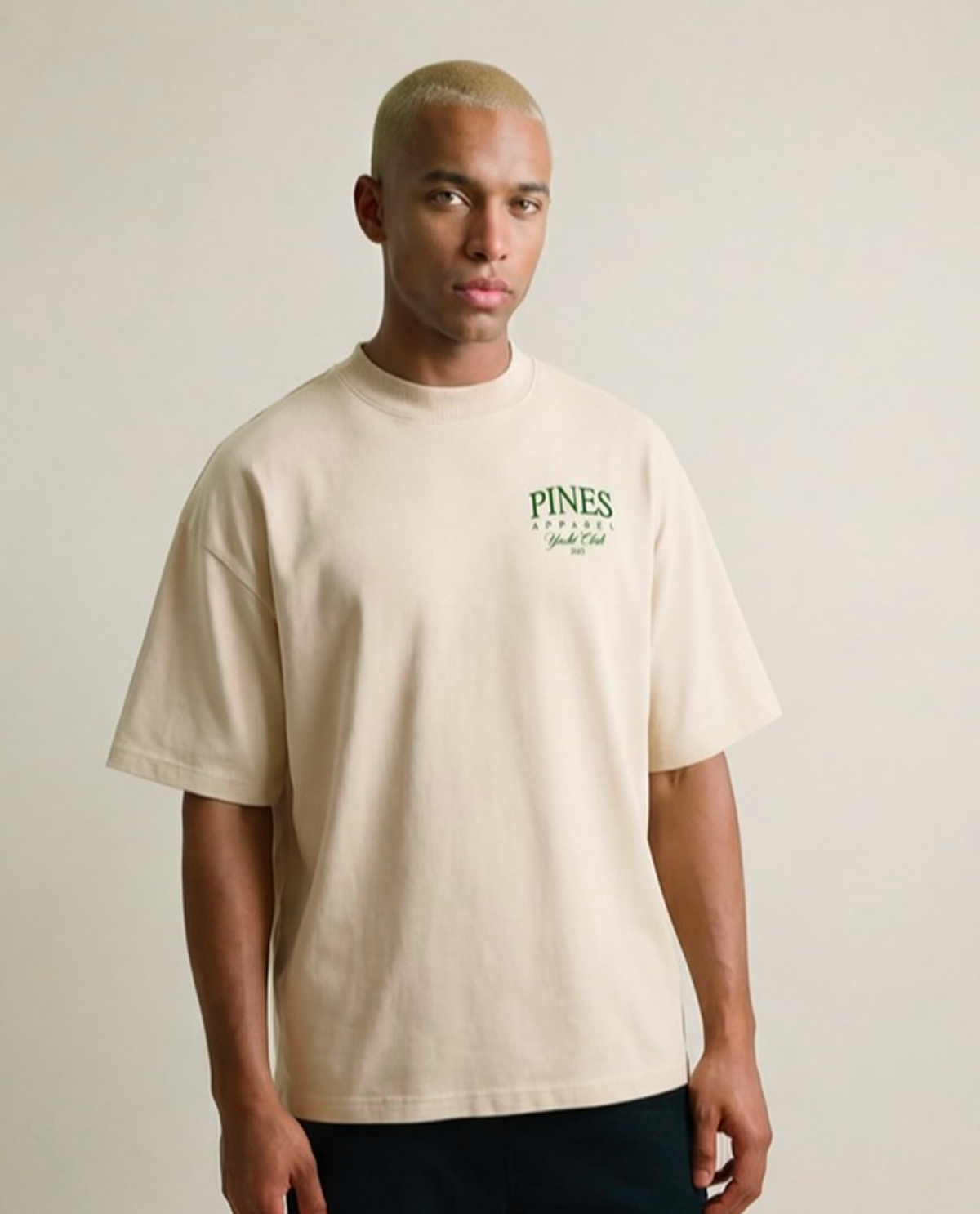 Butter Cream - Green Print S, Butter Cream - Green Print M,Butter Cream - Green Print L, Butter Cream - Green Print XL