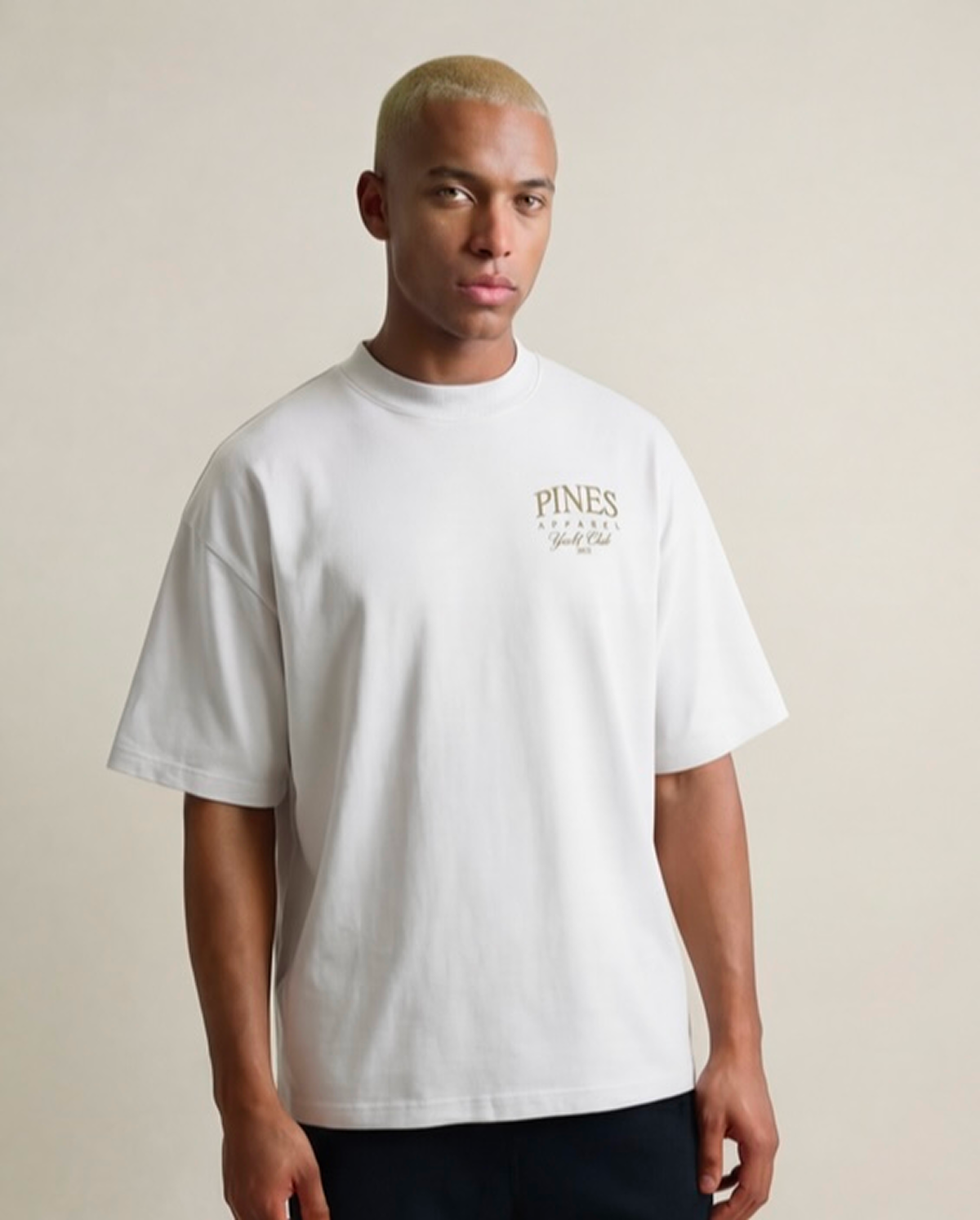 White -  Beige Print S, White -  Beige Print M, White Beige L, White - Beige Print XL
