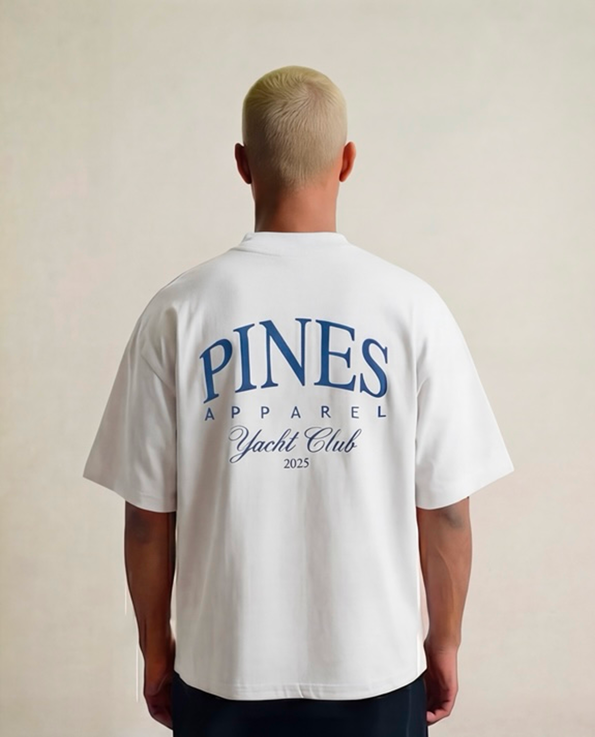 White -  Navy Print S, White -  Navy Print M, White Navy Print L, White - Navy Print XL